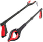 Grabber Reacher Tool - 2 Pack - Updated Version Long 32 Inch Foldable Pick Up Stick - Strong Grip Magnetic Tip Lightweight Trash Picker Claw Reacher Grabber Tool Elderly Reaching - by Luxet (Red) - color: Red