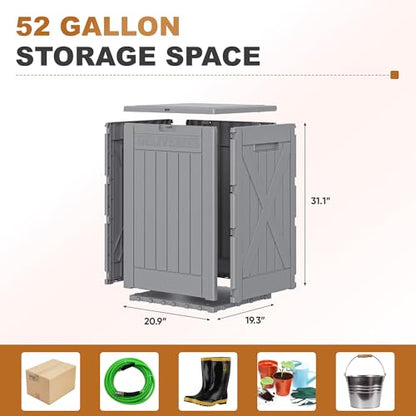 JUMMICO 52 Gallon Resin Package Delivery Box Lockable&Waterproof - color: Grey