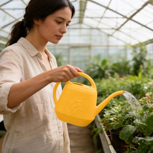 Watering Can - with Long Spout - 1 Gallon - Orange - color: Orange