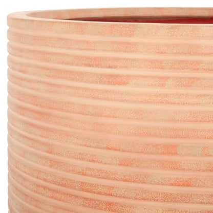 SAFAVIEH Outdoor - Nardo Terracotta Cement Ficonstone Planter Pot with Drainage Hole, Frost Resistant Garden Planter for Patio, Deck, Backyard, 22.83" W x 22.83" D x 18.11" H (PAT1531D) - color: Terracotta