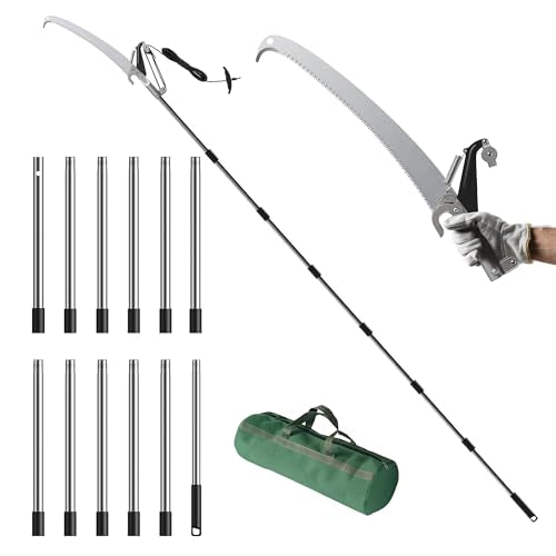 FLORA GUARD 16.5 FT Pole Saw with SK5 Blade, 4-Pulley System