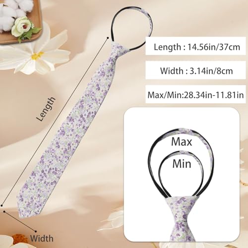 Pre Tied Floral Ties for Men Cotton Zipper Tie Colorful Necktie - color: Style-07