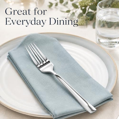 SANTUO 8-Piece Salad Fork Set, Stainless Steel Small Forks, Mirror Polished Dishwasher Safe Dessert Forks for Salad, Fruit, Cake, Snacks and Appetizers - size: 6.5 Inches Dinner Fork 8pcs