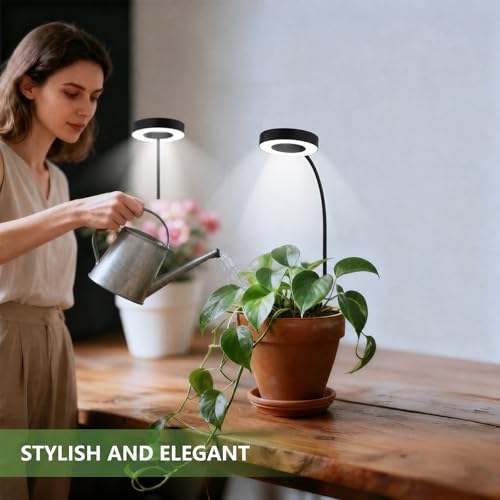 Grow Lights for Indoor Plants, Clip-On Plant Light, Black, 1Pack - color: Black，1 pack