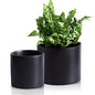Nihow Ceramic Plant Pots with Drainage for Indoor Plants, 5 & 7 Inch,Black - color: Black