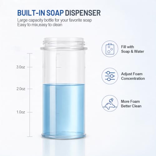 Metal Hose Nozzle with Soap Dispenser,High Pressure Foam Sprayer - size: Short Nozzle
