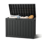 Waterproof Outdoor Storage Box, Resin Patio Bin,50 Gal,Black - color: Striped Black, style: 50 Gallon