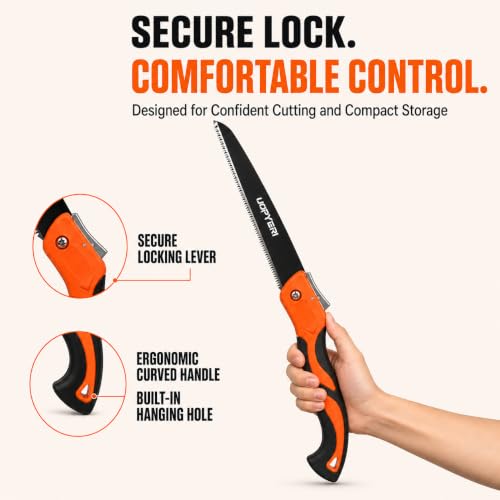 10-Inch Folding Pruning Saw, SK5 Blade, Triple-Cut Teeth for Branch Cutting - size: 10 Inch