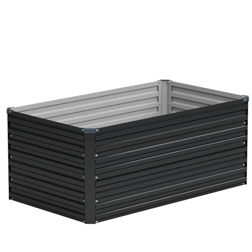 Vengarus 4x2x2ft Galvanized Raised Garden Bed,Metal Raised Beds Kit Black - color: Black, size: 4x2x2 ft