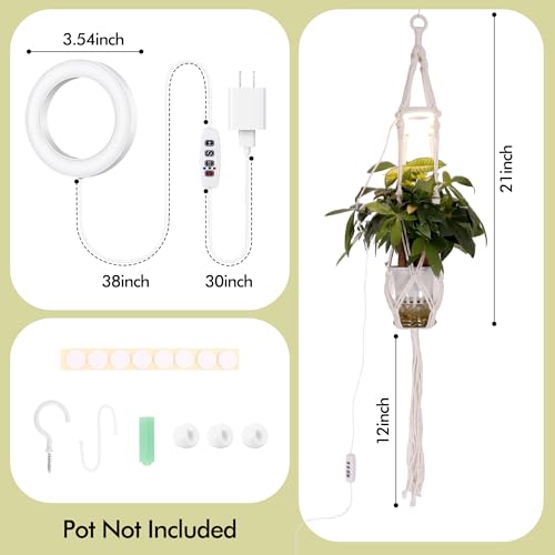 Hanging Plant Grow Lights for Indoor Plants with Timer - size: 1 Pack