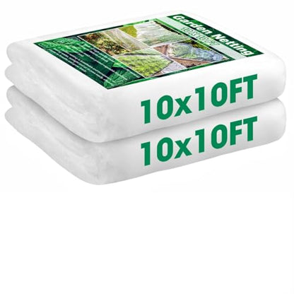 Unves 2 Pack 10x10 FT Garden Netting, Bird Netting for Garden - size: 10x10 Ft