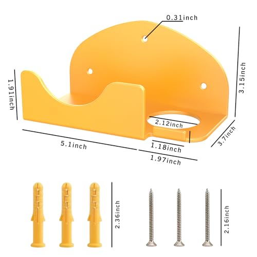 Leaf Blower Rack, Wall-Mounted Tool Hanger Compatible with DCE100B, Grass Trimmers, Hedge Trimmers & Garden Power Tools for Garage Organization,1 Pack - color: Yellow-1 Pack