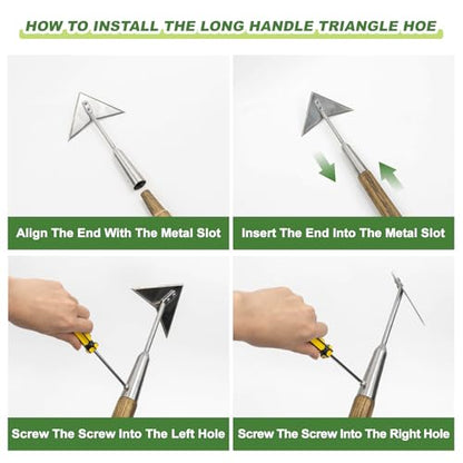Haliaeetus Triangle Hoe, 60'' Scuffle Hoe Keeping Your Back from Tiring Out - size: 60'' Triangle Head Hoe