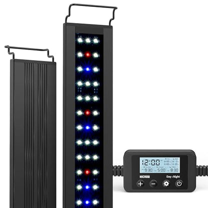 NICREW C10 Plant Aquarium Light, 12-18 in, 9W, Full Spectrum with Timer - size: 12 - 18 in