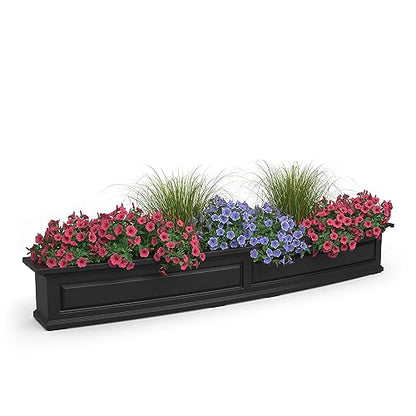 Mayne Inc. Nantucket 6ft Window Box - Black - 72in L x 11.6in W x 10.2in H - with 6.5 Gallon Built-in Water Reservoir (4848-B) - color: Black, size: 72in