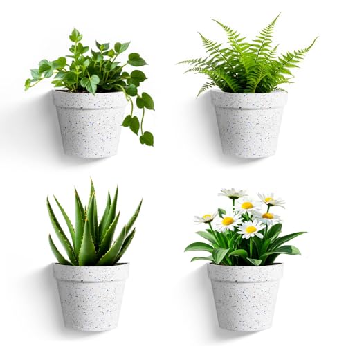 Asnext 2 Pack Wall Planter, 7.5 Inch Wall Haning Planter, Speckled White - color: Speckled White