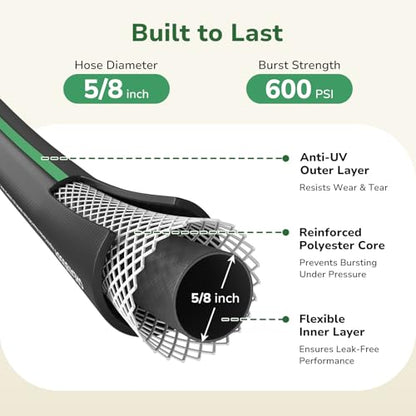 GreatBuddy Garden Hose 10ft, 5/8" Heavy Duty Water Hose - size: 10ft