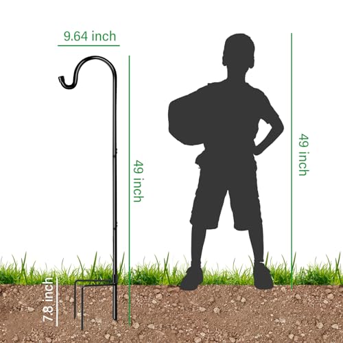 GOFORWILD 49 Inch 8 Pack Shepherd Hook for Garden Decor - size: 49 Inch