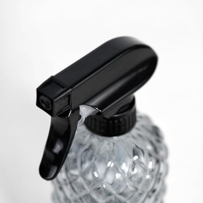 12Oz Glass Plant Spray Bottle with Black Plastic Top Pump - color: Gray