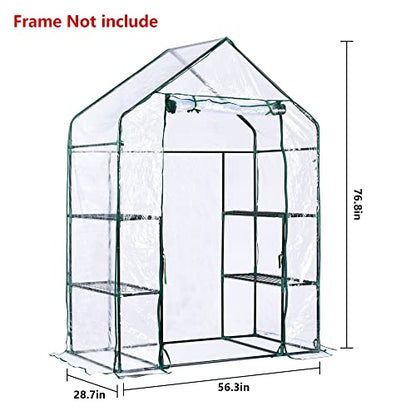 Walk in Greenhouse Replacement Cover for Plant-28"x56"x76" Clear PVC