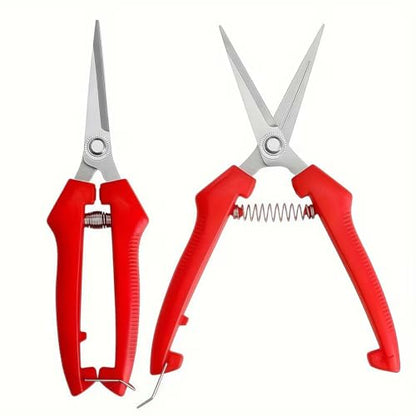 Stainless Steel Garden Snips and Herb Scissors, Flower Shears for Cutting Fresh Flowers with Comfort Grip Handles, Pruning Snips for Home Garden