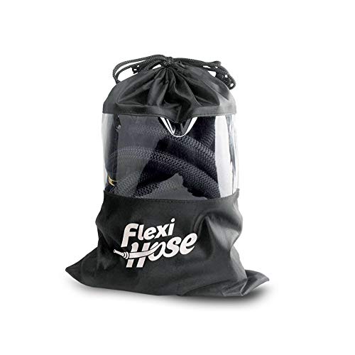 Flexi Hose Plus Expandable Garden Hose with 8 Function Nozzle, 75FT - Lightweight Retractable Garden Hose, Water Hose - No-Kink Flexibility, 3/4 Inch Solid Brass Fittings Includes Hook & Bag - size: 75ft