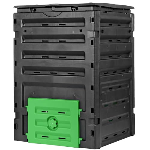 120 Gallon (450L) BPA Free Garden Compost Bin - Easy Assembly, Aerating Outdoor Compost Box for Fast Fertile Soil Creation - size: 120 Gallon