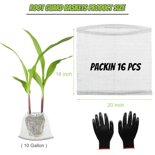 16 Pcs Gopher Baskets 10 Gallon Root Guard Proof Stainless Wire Steel Trap - size: 20"X18"-16 Pack