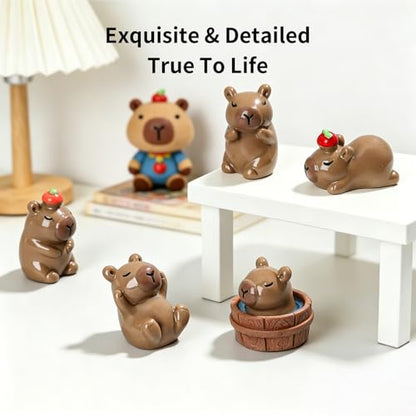shixinhui 40Pcs Mini Resin Capybara Figures, Tiny Animal Figurines to Hide - color: Cute Capybara 40pcs