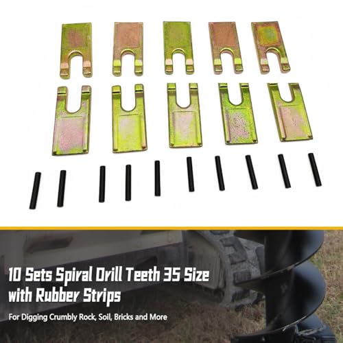 10 Pcs Spiral Drill Teeth 35 Size with Rubber Strips