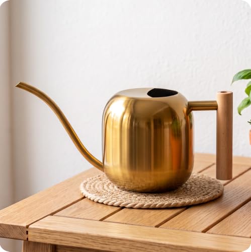 Baffect Watering Can Indoor Plants with Long Spout, 1.2L / 41oz (Glod) - color: Gold