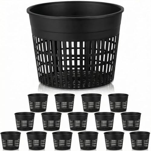 Weysat 16 Pcs Pond Plant Baskets 6 x 4.5 Inch, Aquatic Net Pot N Mesh - color: N Mesh, size: 6 x 4.5 Inch