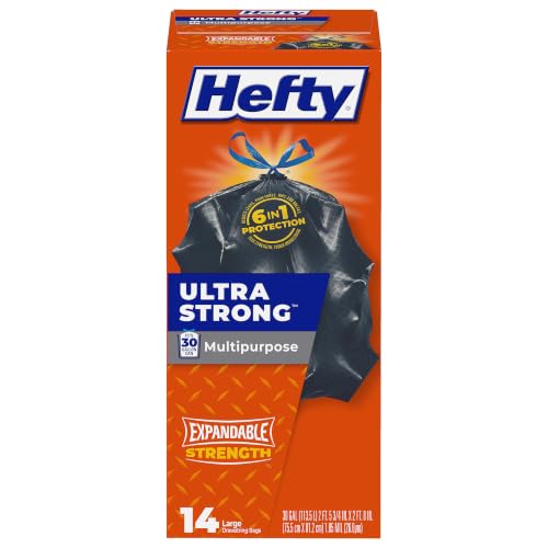 Hefty Ultra Strong 30 Gallon Trash Bags, Black, Unscented, 14ct - size: 14 Count (Pack of 1)
