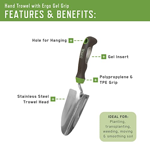 AMES 24450009 3-pc. Ergo Gel Grip Garden Tool Set with Hand Trowel, Transplanter & Cultivator - style: Trowel, Transplanter & Cultivator