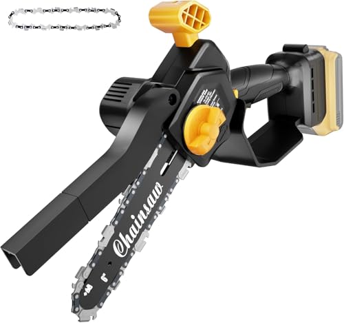 Mini Chainsaw Compatible with DeWalt 20V MAX Battery - color: Yellow