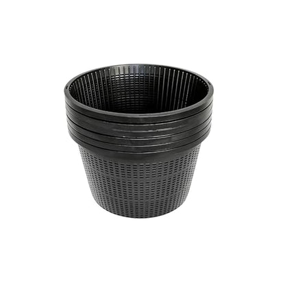 8.5-Inch Round Aquatic Plant Baskets, Black, 6 Pack