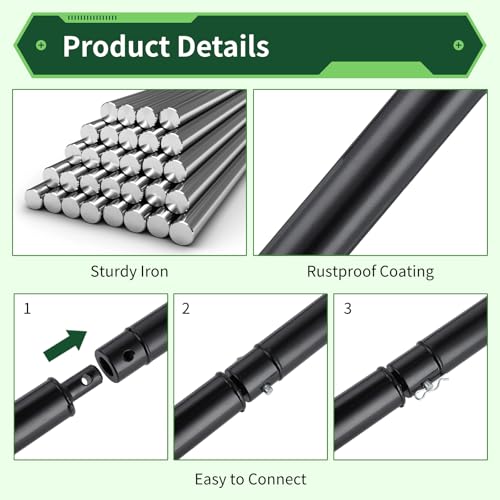 3 Auger Extension Bits 3/4in Shaft, 9.4/12.6/20.9in Bars for Earth Drilling - color: Thick version