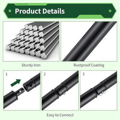 3 Auger Extension Bits 3/4in Shaft, 9.4/12.6/20.9in Bars for Earth Drilling - color: Thick version