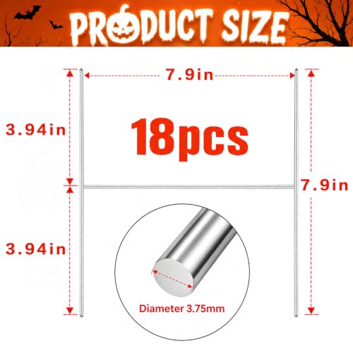18Pcs Halloween Metal Stakes,Heavy Duty H-Shaped Tombstone Stakes for Yard