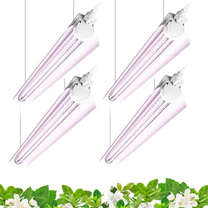Barrina T8 2FT Growing Light, Full Spectrum Indoor Plant Light, 4 Packs - color: Pinkish White, size: 2FT-4 Packs