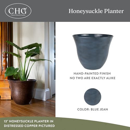 15" Honeysuckle Planter in Blue Jean - color: Blue Jean, size: 15"
