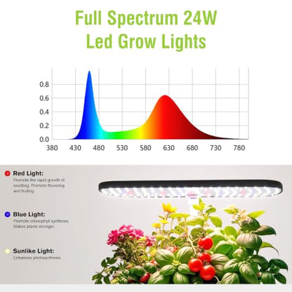 52 Pods Smart Hydroponics Growing System Indoor Herb Garden with Auto Timer - color: Black