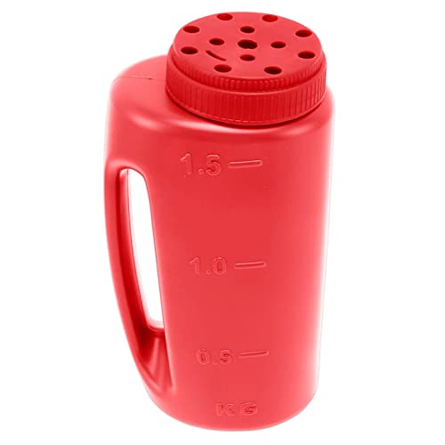 Hand Fertiliser Shaker, Hand-Held Grass Seed Shaker, For Spreading Salt and Juice Pot (Red) - color: red