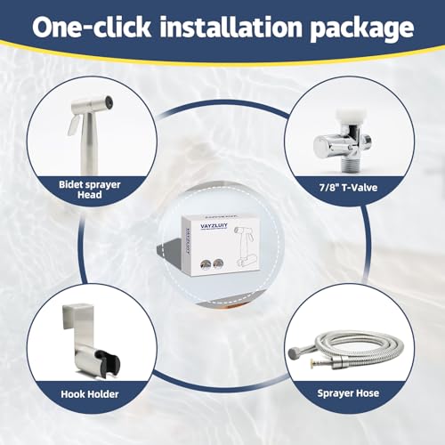 Vayzluiy Handheld Bidet Sprayer for Toilet, Adjustable Water Pressure - style: Stainless Steel