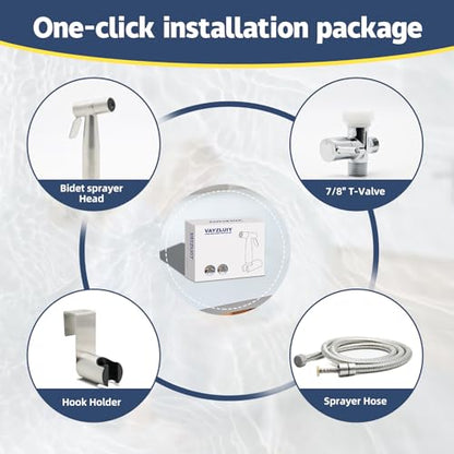 Vayzluiy Handheld Bidet Sprayer for Toilet, Adjustable Water Pressure - style: Stainless Steel