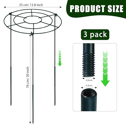 Peony Cages and Supports, 30"H x 13.8"D Plant Supports for Outdoor Plants - size: 30"H x 13.8"D