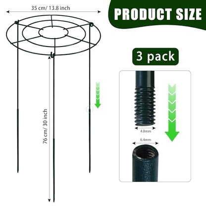 Peony Cages and Supports, 30"H x 13.8"D Plant Supports for Outdoor Plants - size: 30"H x 13.8"D