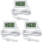 Weewooday 3 Pcs Digital Humidity Meter with Probe LCD Thermometer,White - size: White