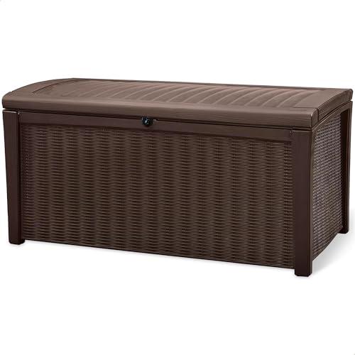 Keter Outdoor Storage Deck Box, Borneo 110 Gallon, Brown - color: Brown