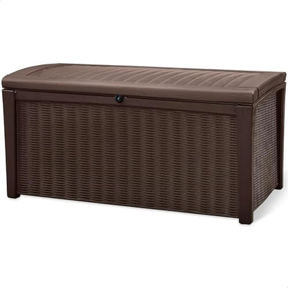 Keter Outdoor Storage Deck Box, Borneo 110 Gallon, Brown - color: Brown